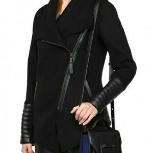 Mackage Black Jacket with Leather Accents